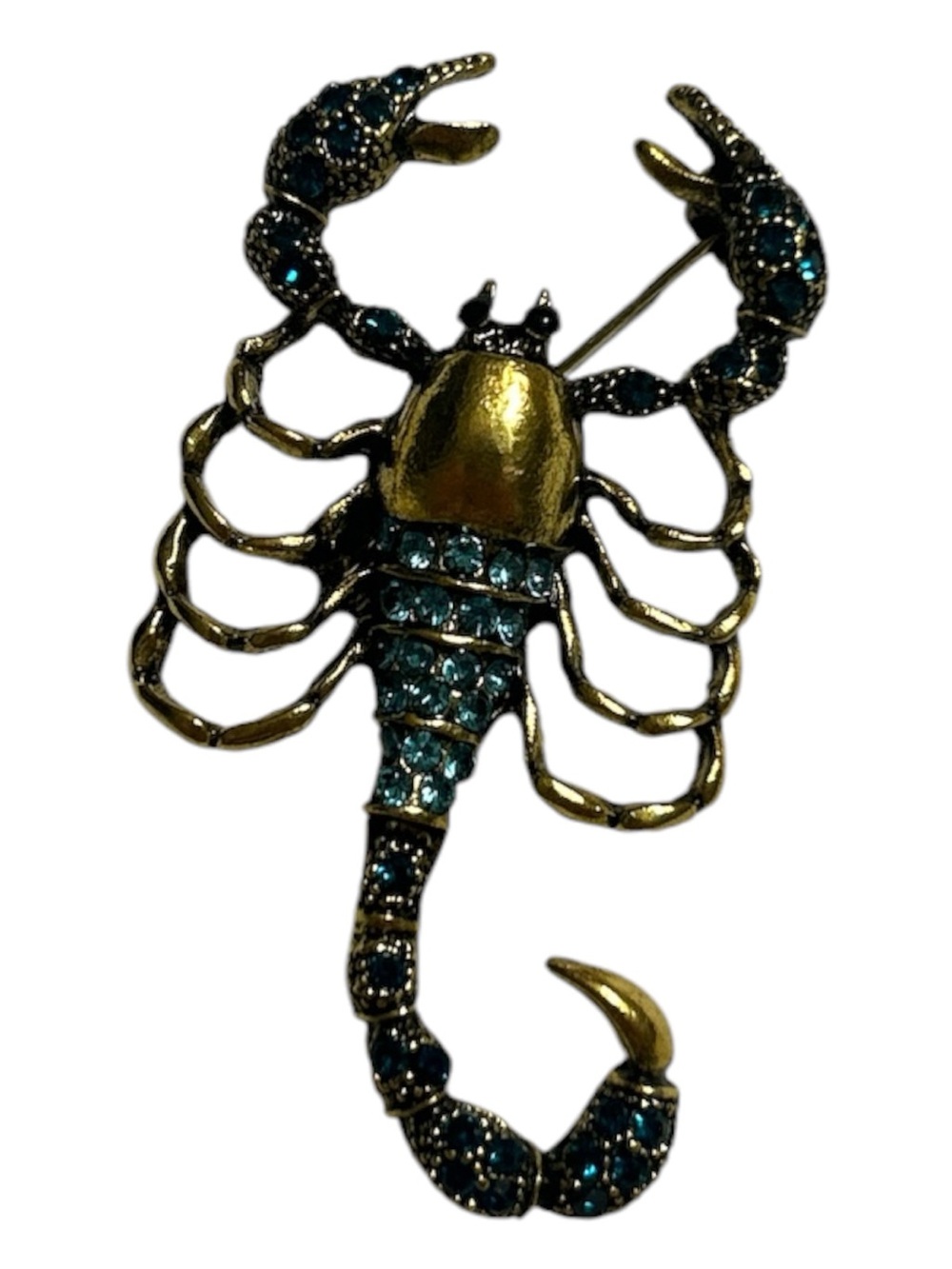 Blue Crystal Scorpion Brooch Pin - Women's Jewelry